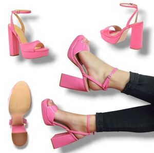 Streetwear Society Elegant Patent Pink Platform Heels